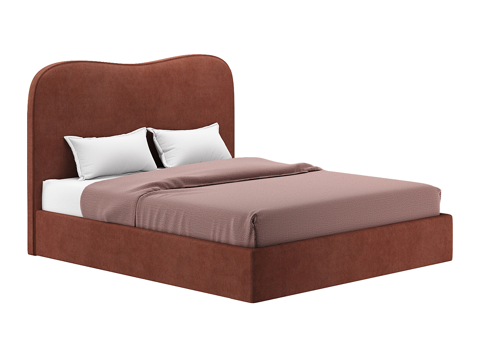  现代简约双人床 双人床 简约床 卧室床 抱枕3d模型 