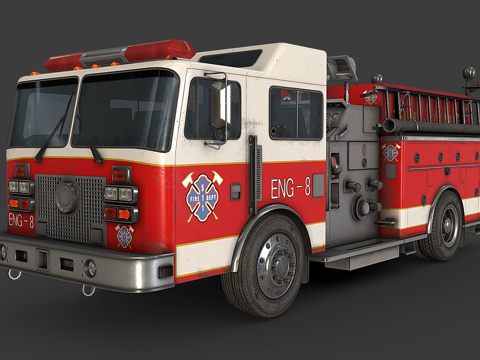  消防车3d模型 