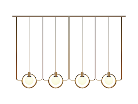  吊灯 金属吊灯 装饰灯具su模型 