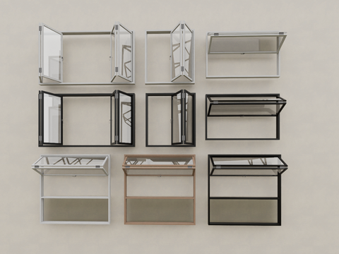 现代折叠窗su模型