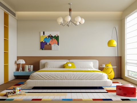  包豪斯卧室3d模型 