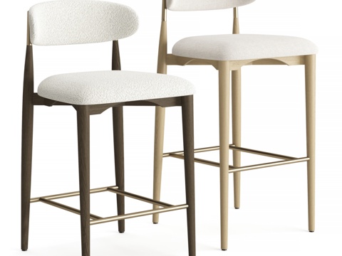  RH Arno 织物吧台凳3d模型 