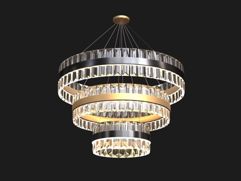  现代水晶吊灯3d模型 