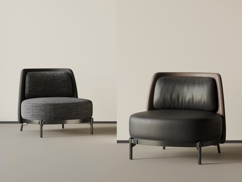 现代意式单人沙发 休闲沙发su模型