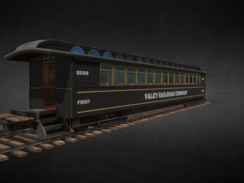  火车车厢3d模型 