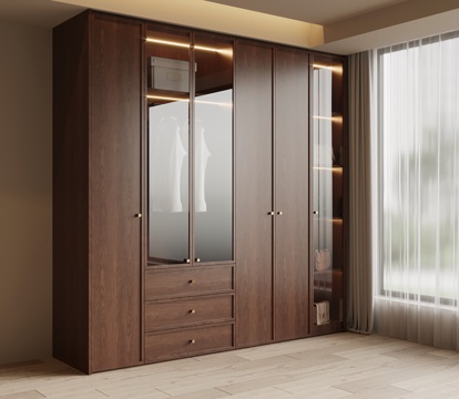  中古风衣柜3d模型 