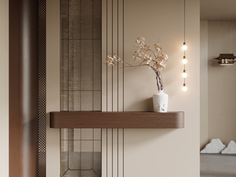  新中式玄关 隔断3d模型 