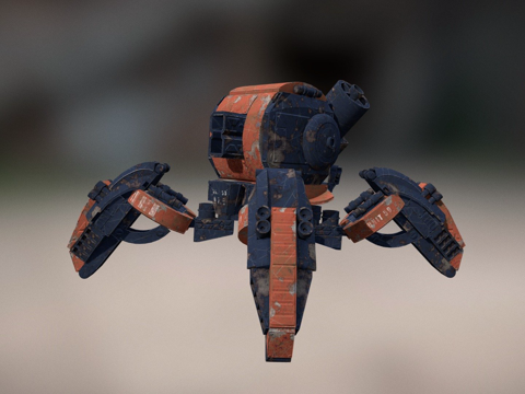  生锈的机甲3d模型 