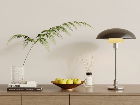  现代意式摆件组合 绿植 台灯3d模型 