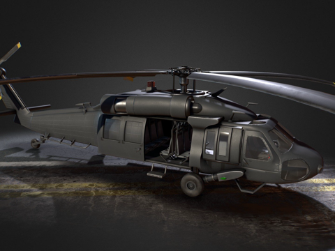  中型 通用 直升机3d模型 