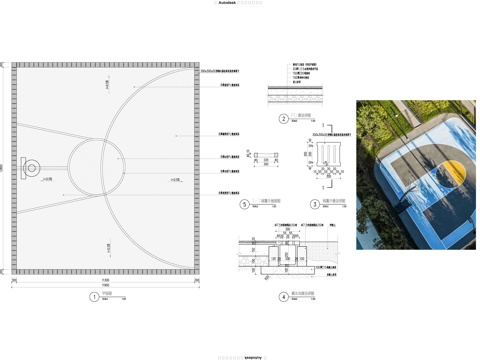 篮球场cad施工图