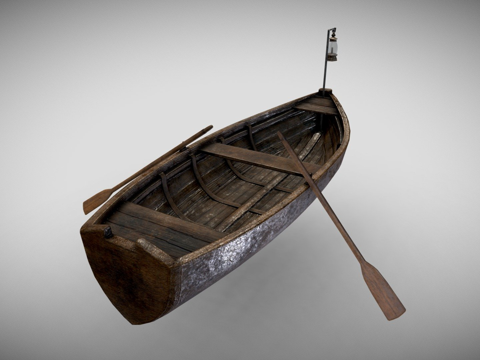  旧划艇3d模型 