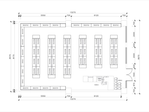 零食店装修施工图cad施工图