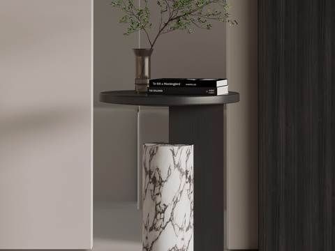  现代意式边几 角几圆几3d模型 