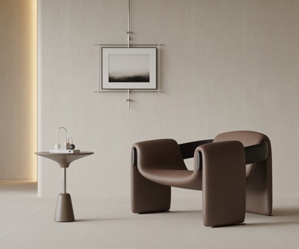  现代意式休闲椅 边几 挂画3d模型 