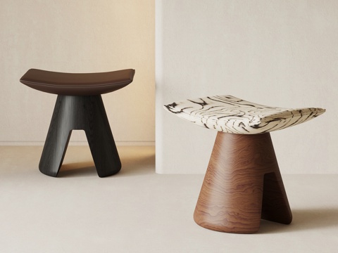 现代意式沙发凳 换鞋凳su模型