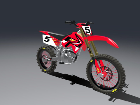  本田 CRF 250 四冲程越野摩托车3d模型 