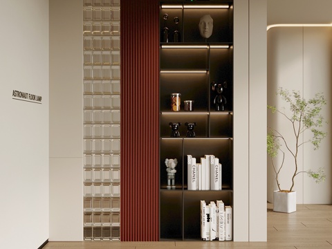 现代玄关 隔断su模型