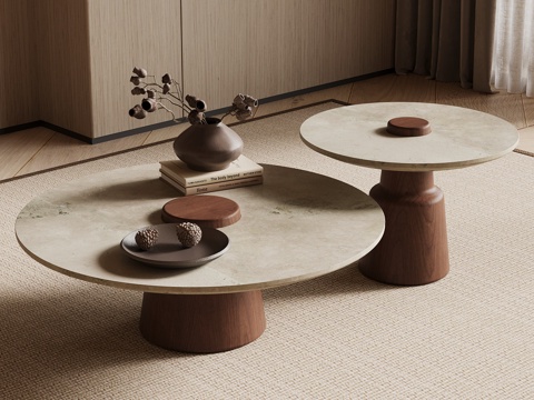  侘寂中古茶几3d模型 