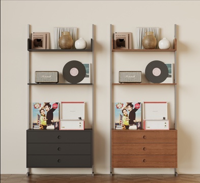 法式复古置物架 中古置物架su模型