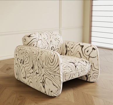 现代单人沙发 休闲沙发su模型