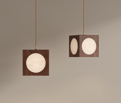  新中式中古吊灯3d模型 