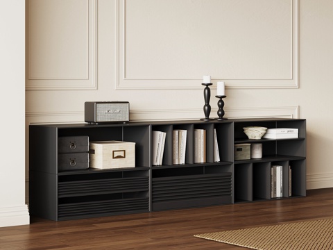  法式复古书柜 置物柜3d模型 