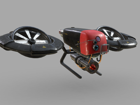  赛博朋克 无人机 概念设计3d模型 