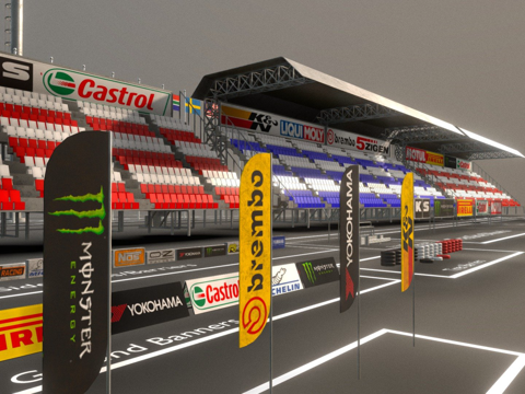  赛道道具合集3d模型 