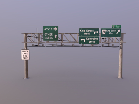  高速公路标志3d模型 