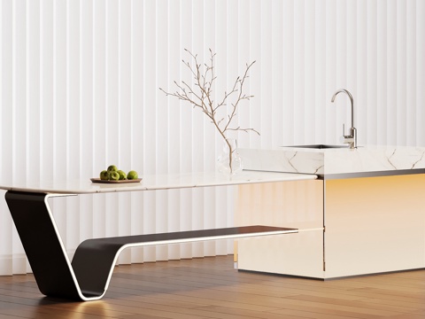  现代意式岛台3d模型 