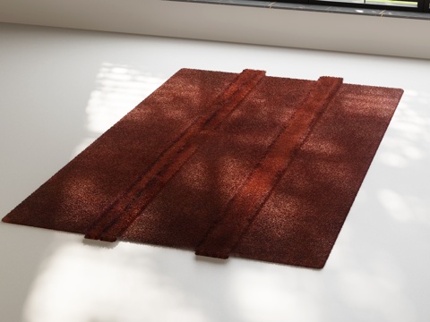  现代中古地毯3d模型 