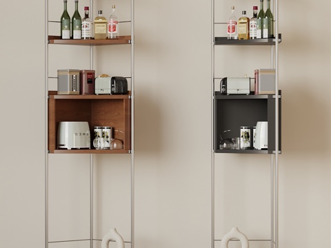  法式中古角柜 酒柜 置物柜3d模型 