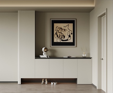 现代玄关柜 入户鞋柜su模型