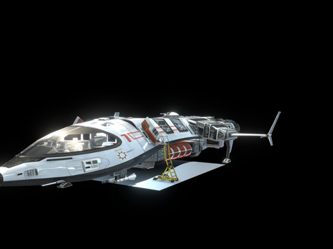  未来主义 太空船3d模型 