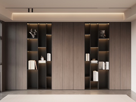  现代意式书柜 置物柜3d模型 