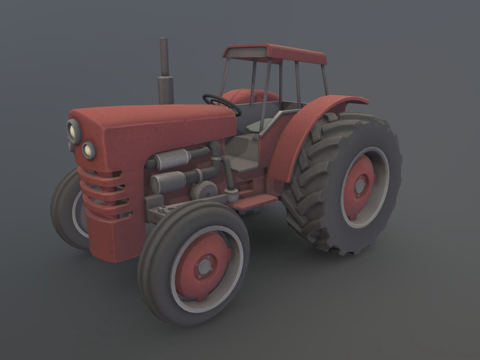  拖拉机3d模型 