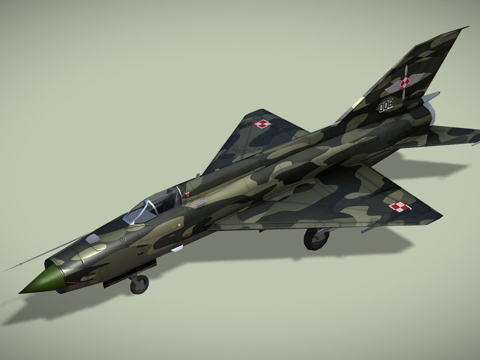  MIG21鱼床冷战时期战斗机3d模型 