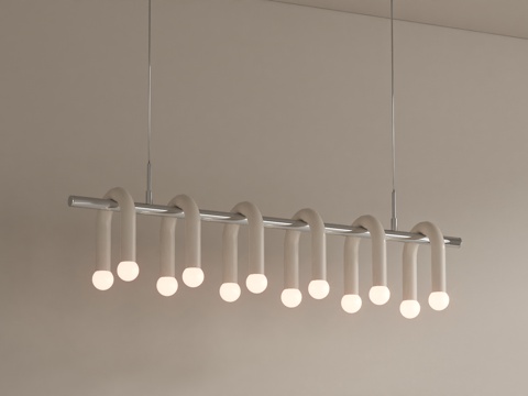  法式奶油吊灯3d模型 