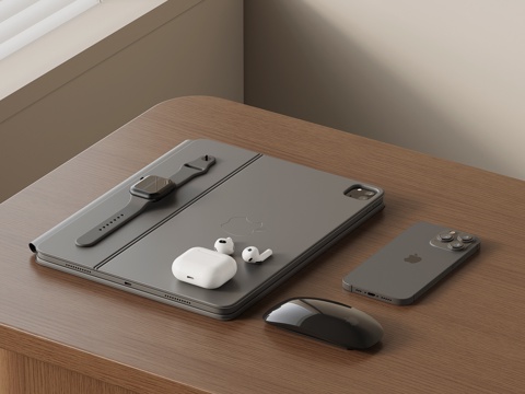  现代摆件 电器 手机平板 手表3d模型 