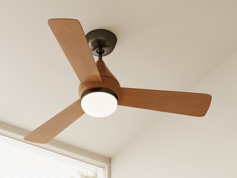 现代风扇灯 吊灯su模型