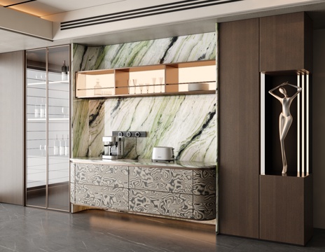  意式轻奢酒柜 餐边柜 现代轻奢酒柜3d模型 