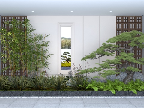  现代室内植物造景3d模型 