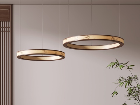 新中式吊灯su模型