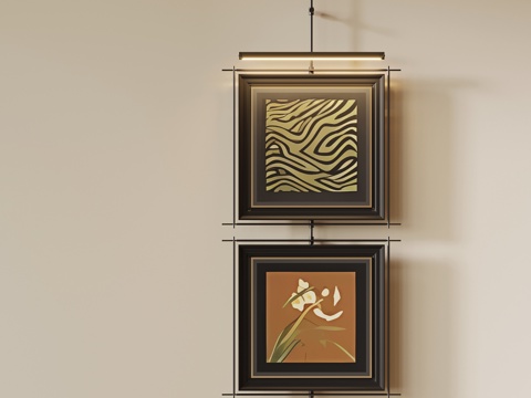 法式复古挂画 墙饰su模型