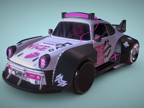  赛博朋克 汽车3d模型 