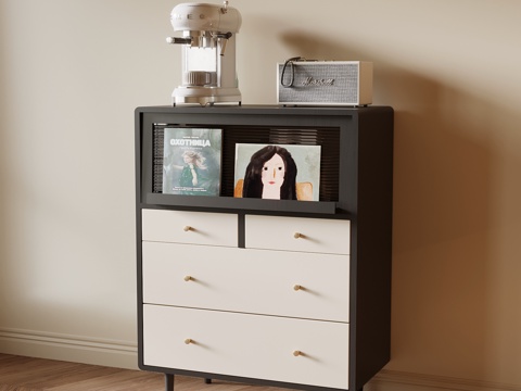  法式复古茶水柜 边柜 斗柜3d模型 