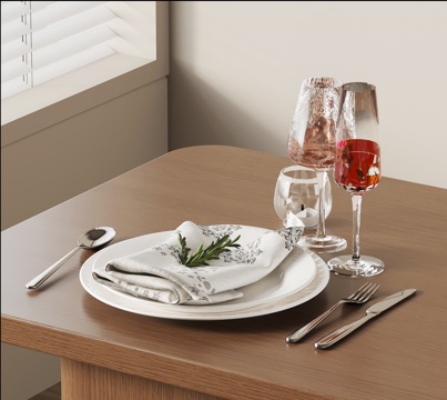  现代餐具3d模型 