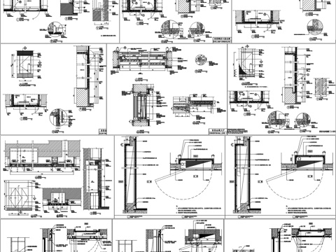消防箱消火栓详图立面剖面节点CAD素材图库cad施工图
