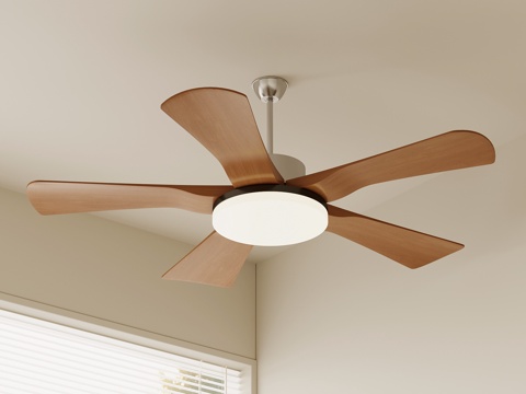 现代风扇灯 吊灯su模型